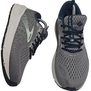 Brooks Addiction GTS 15 Womens 10 Medium B Grey Navy Aqua Running Sneaker